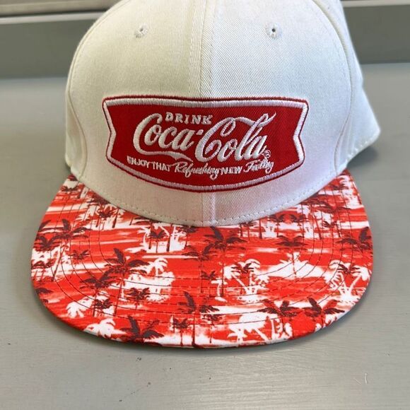 Coca Cola‎ Men's White and Red Baseball Snapback Cap OS - Picture 1 of 7